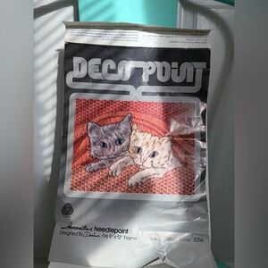 Vintage Deco Point Needlework Kit “Me and My Shadow” 3056 Wool Cats Motif READ